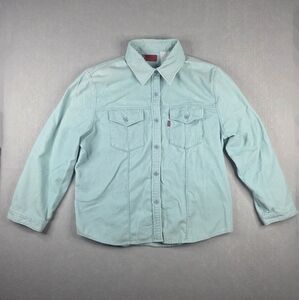 Levis Red Tab Corduroy Shirt Girls Size Large Aqua